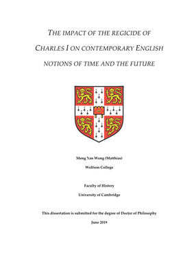 The Impact of the Regicide of Charles I on Contemporary English Notions of Time and the Future’