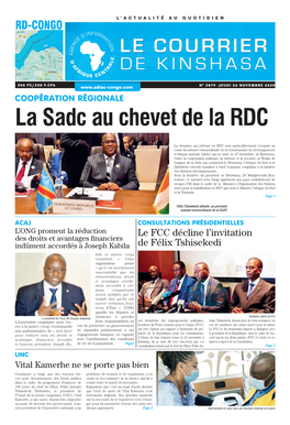 La Sadc Au Chevet De La RDC