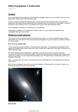 Observing Galaxies in Andromeda 01 October 2015 22:25