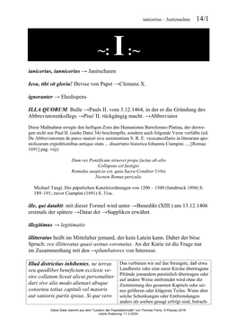 Ianicerius – Justizsachen 14/1