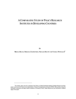 Acomparative Study of Policy Research Institutes in Developing Countries