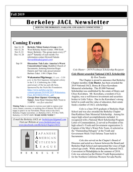 2019 09 Berkeley JACL Newsletter