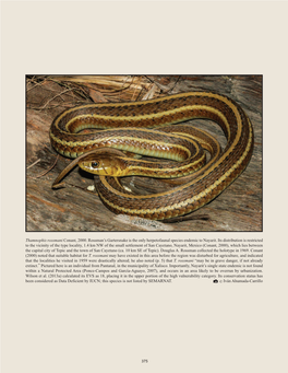 Thamnophis Rossmani Conant, 2000. Rossman's Gartersnake Is the Only