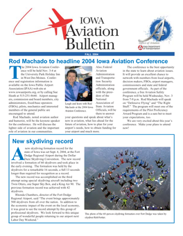 Rod Machado to Headline 2004 Iowa Aviation Conference New Skydiving