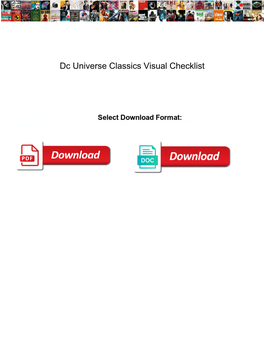 Dc Universe Classics Visual Checklist
