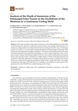 Analysis of the Depth of Immersion of the Submerged Entry Nozzle on the Oscillations of the Meniscus in a Continuous Casting Mold