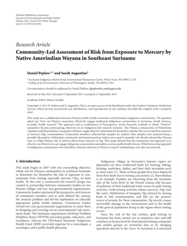 Community-Led Assessment of Risk from Exposure to Mercury by Native Amerindian Wayana in Southeast Suriname