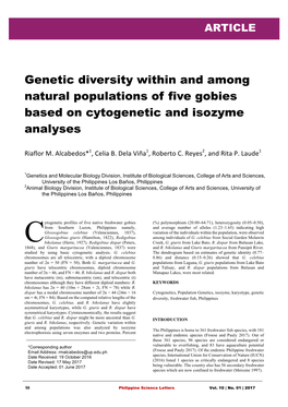 Genetic Diversity Within and Among Natural Populations of Five Gobies Based on Cytogenetic and Isozyme Analyses