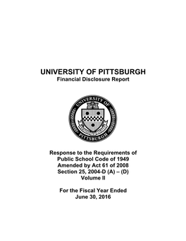 University of Pittsburgh Financial Report 2015-2016 Volume II