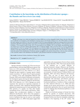 Contribution to the Knowledge on the Distribution of Freshwater Sponges – the Danube and Sava Rivers Case Study