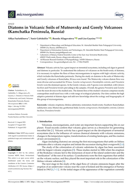 Diatoms in Volcanic Soils of Mutnovsky and Gorely Volcanoes (Kamchatka Peninsula, Russia)