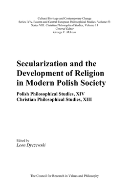 Secularization and the Development of Religion in Modern Polish Society