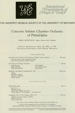 Concerto Soloists Chamber Orchestra of Philadelphia