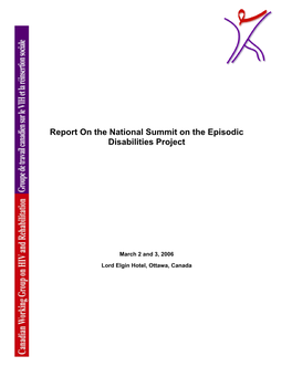 Report on the National Summit on the Episodic Disabilities Project