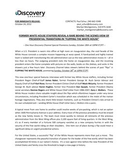 Former White House Staffers Reveal a Rare Behind the Scenes View of Presidential Transitions in “Flipping the White House”