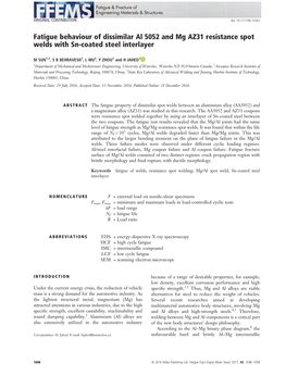 Fatigue Behaviour of Dissimilar Al 5052 and Mg AZ31 Resistance Spot Welds with Sn-Coated Steel Interlayer