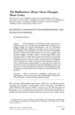 Buddhism, Comparative Neurophilosophy, And