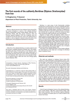 (Diptera: Stratiomyidae) from Iran S