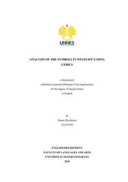 Analysis of the Symbols in Westlife's Song Lyrics