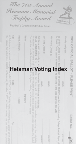 Heisman Voting Index