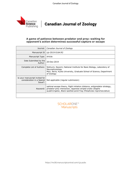 A Game of Patience Between Predator and Prey: Waiting for Opponent's Action Determines Successful Capture Or Escape