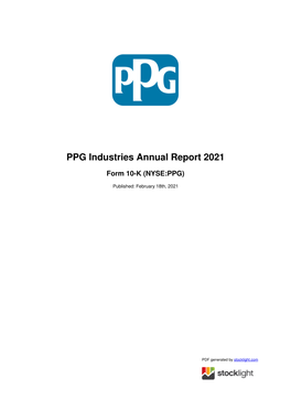 PPG Industries Annual Report 2021