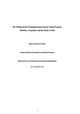 The Making of the Westphalian State-System: Social Property Relations, Geopolitics and the Myth of 1648