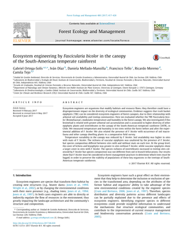 Ecosystem Engineering by Fascicularia Bicolor in the Canopy Of