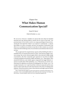 Daniel W. Harris: What Makes Human Communication Special?