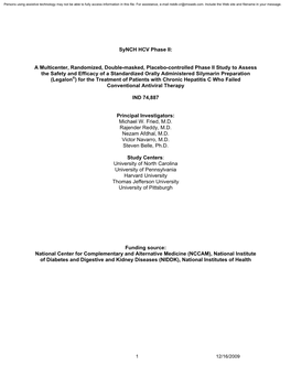 Synch Hcv Protocol