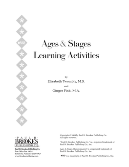 Ages & Stages Learning Activities