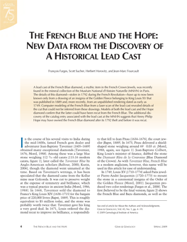 The French Blue and the Hope: New Data from the Discovery of Ahistorical Lead Cast