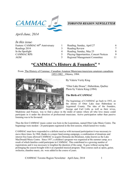 “CAMMAC's History & Founders” *