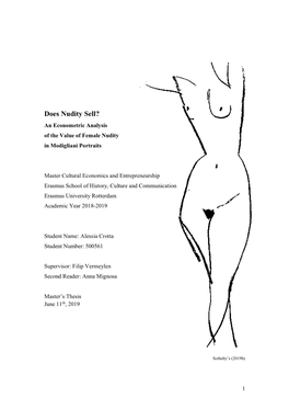 Does Nudity Sell? an Econometric Analysis of the Value of Female Nudity in Modigliani Portraits