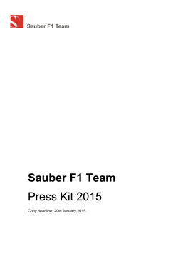 Sauber F1 Team Press Kit 2015