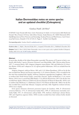 Coleoptera) 45 Doi: 10.3897/Zookeys.360.6023 Research Article Launched to Accelerate Biodiversity Research