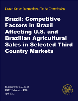 Competitive Factors in Brazil Affecting US and Brazilian Agricultural