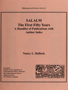 SALALM, the First Fifty Years : a Handlist of Publications with Author Index