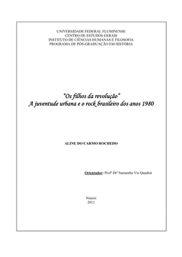 A Juventude Urbana E O Rock Brasileiro Dos Anos 1980