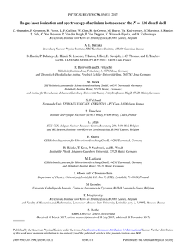 In-Gas Laser Ionization and Spectroscopy of Actinium Isotopes Near the N = 126 Closed Shell