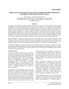 Of Precision Photometry by the Brite Astronomy Constellation