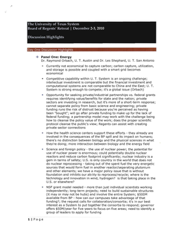 Oa One Discussion Hi Hli Hts -E Panel One: Energy Dr