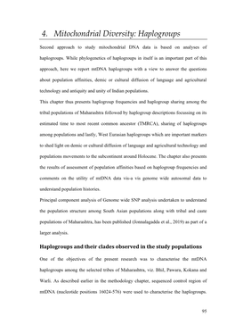 4. Mitochondrial Diversity: Haplogroups