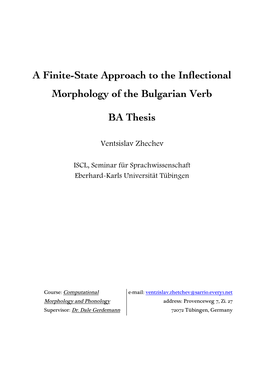 A Finite-State Approach to the Inflectional Morphology of The