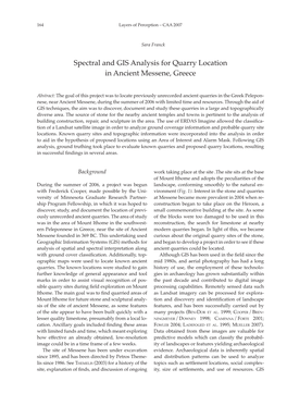 Spectral and GIS Analysis for Quarry Location in Ancient Messene, Greece