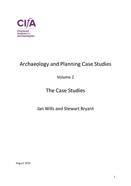 Archaeology and Planning Case Studies