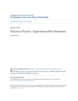 Process As Practice : Expressions of the Numinous Morgan Dowty