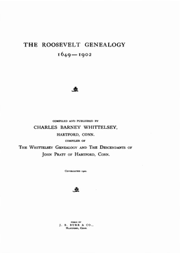 The Roosevelt Genealogy 1649- 1902