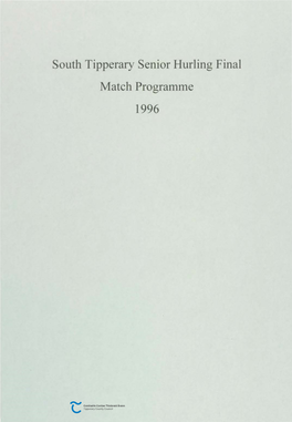 South Tipperary Senior Hurling Final Match Programme