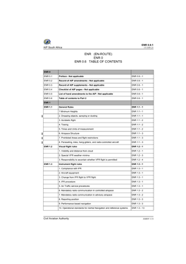 (En-Route) Enr 0 Enr 0.6 Table of Contents